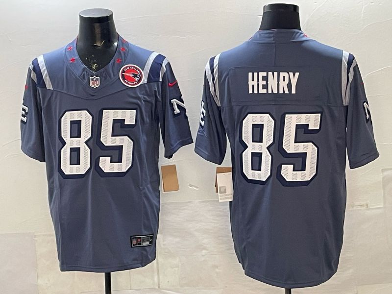 Men 2026 New England Patriots #85 Henry Blue 5th generations Nike Limited NFL Jersey style 012